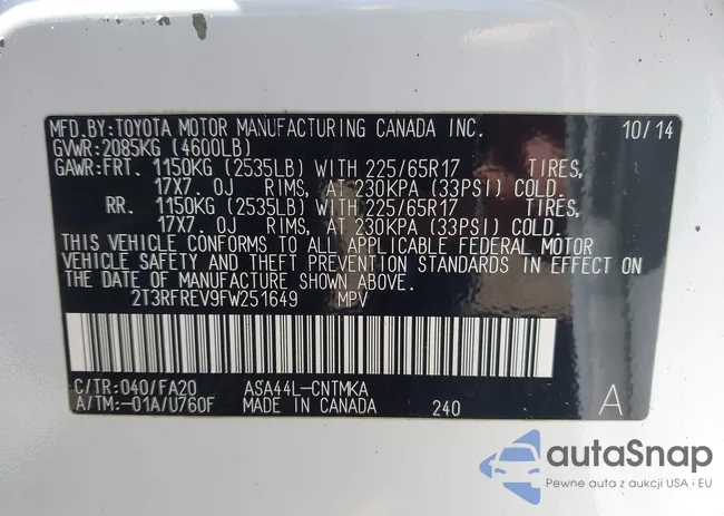 2T3RFREV9FW251649: 42212273