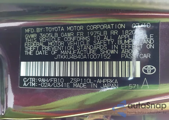 JTKKU4B40A1007152: 42212280