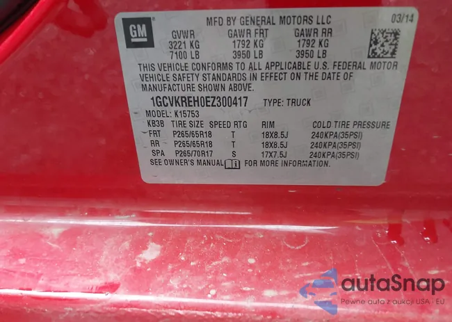 1GCVKREH0EZ300417: 42212291