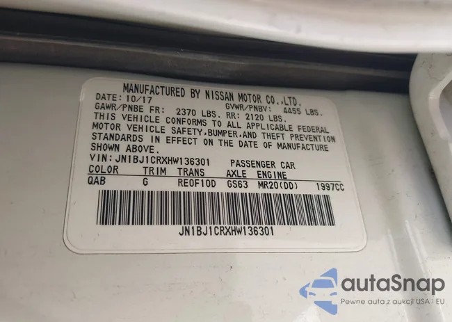 JN1BJ1CRXHW136301: 42213444