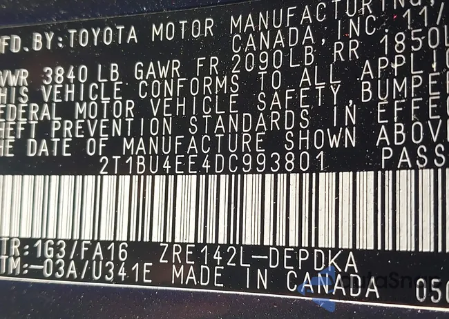 2T1BU4EE4DC993801: 42213450