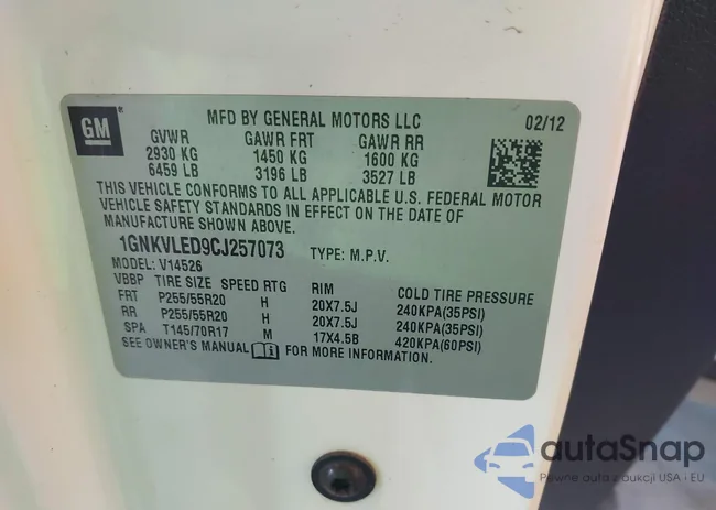 1GNKVLED9CJ257073: 42213499