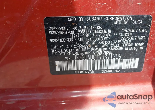 JF2GUADC1RH371309: 42213649