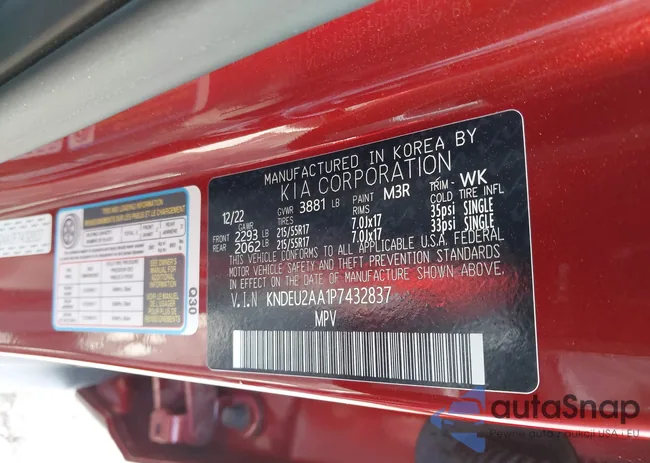 KNDEU2AA1P7432837: 42213801