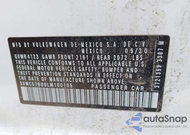 3VWC57BU0LM100105: 42213806