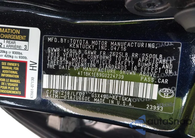 4T1BK1EB9GU224739: 42213813