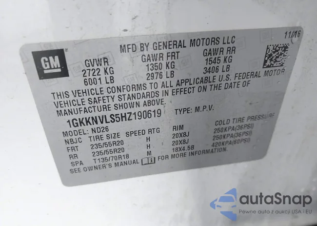 1GKKNVLS5HZ190619: 42213852