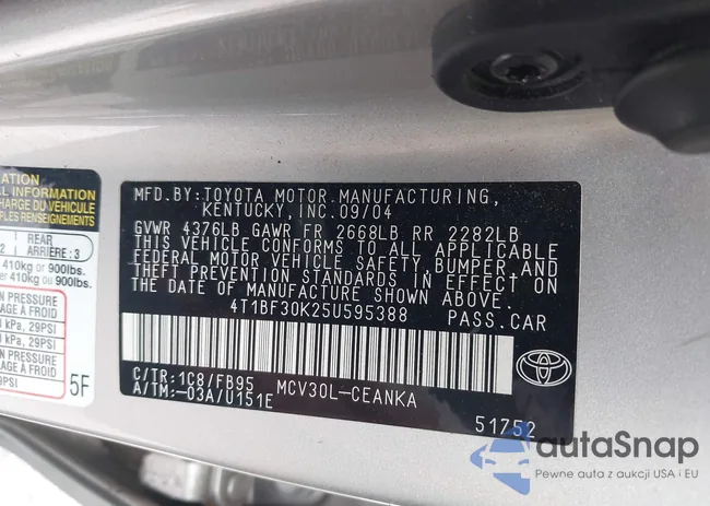 4T1BF30K25U595388: 42213878