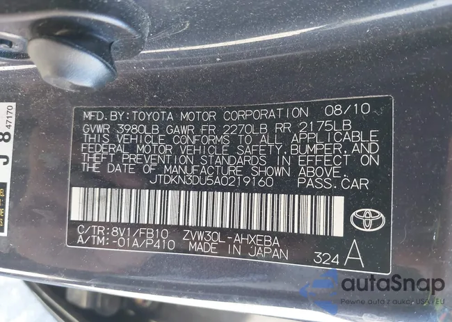 JTDKN3DU5A0219160: 42213317