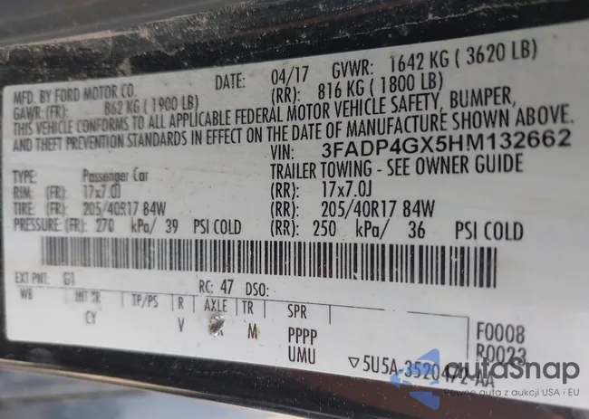 3FADP4GX5HM132662: 42213334