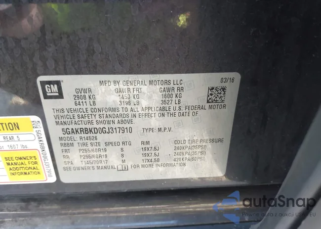 5GAKRBKD0GJ317910: 42213409