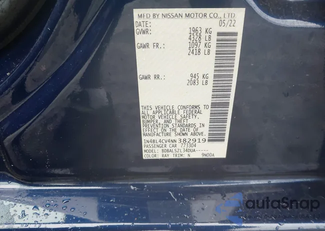 1N4BL4CV4NN382919: 42213411