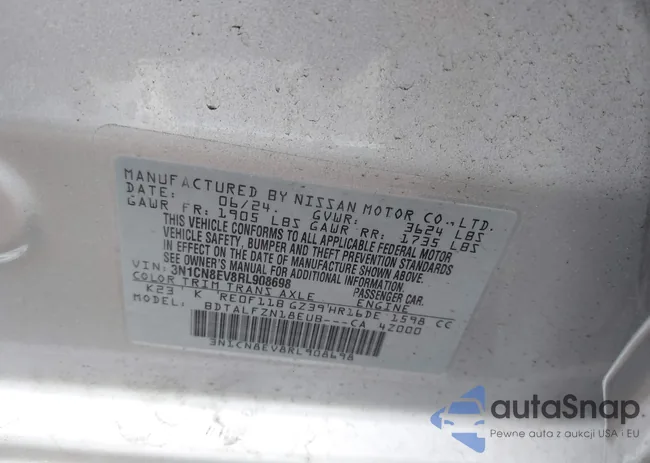 3N1CN8EV8RL908698: 42214539