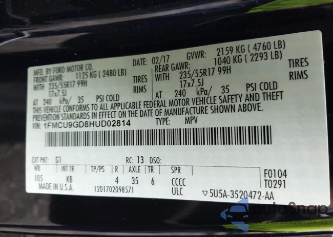 1FMCU9GD8HUD02814: 42214817