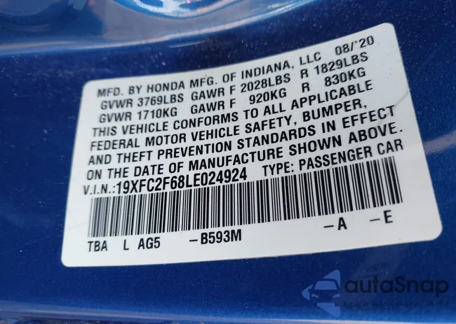 19XFC2F68LE024924: 42214829