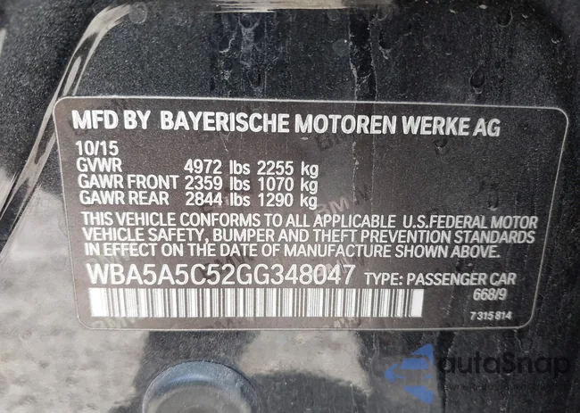 WBA5A5C52GG348047: 42214830