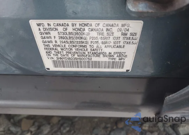 2HNYD18235H500752: 42214869