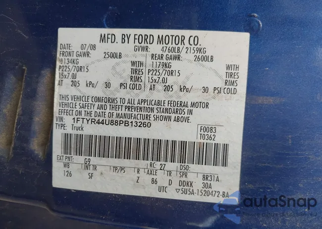 1FTYR44U88PB13260: 42214910