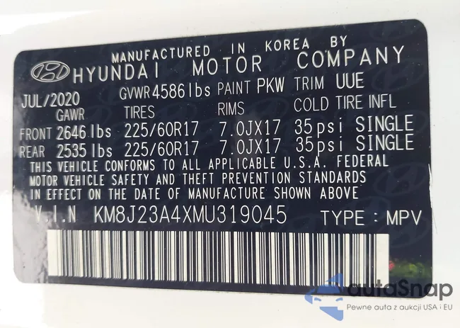 KM8J23A4XMU319045: 42214933