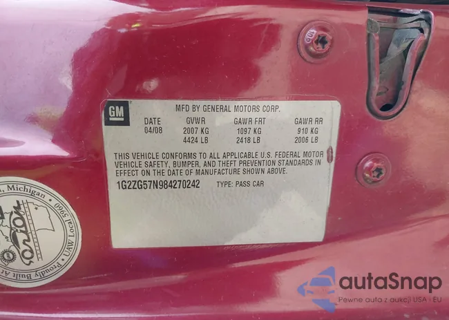 1G2ZG57N984270242: 42214317