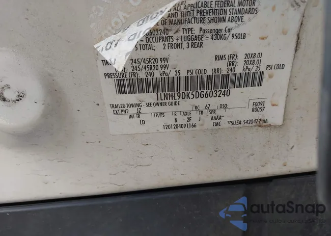 1LNHL9DK5DG603240: 42214321