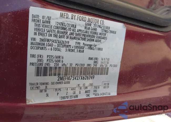 2MEFM75V27X626249: 42214409