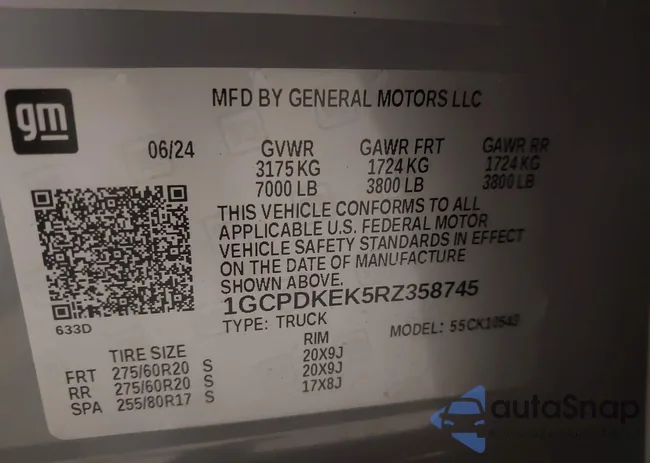 1GCPDKEK5RZ358745: 42214412