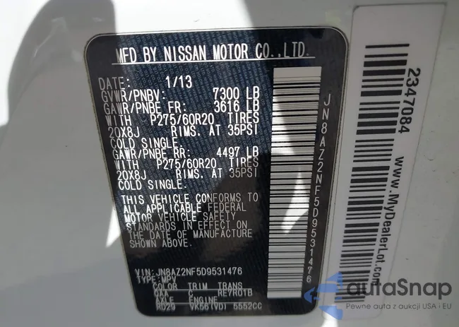 JN8AZ2NF5D9531476: 42215462