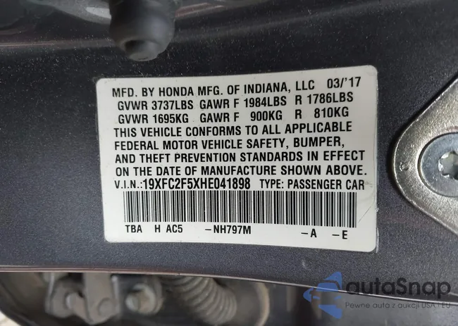 19XFC2F5XHE041898: 42215491