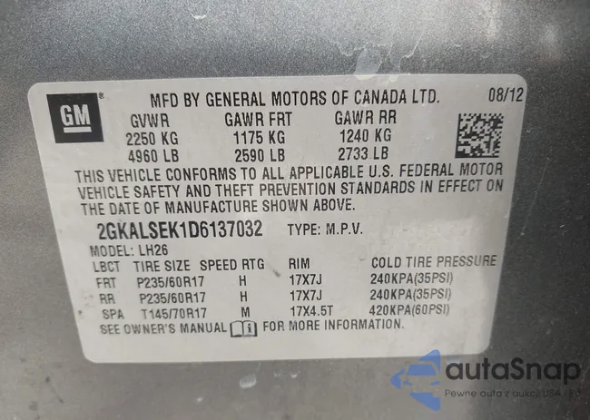 2GKALSEK1D6137032: 42215507