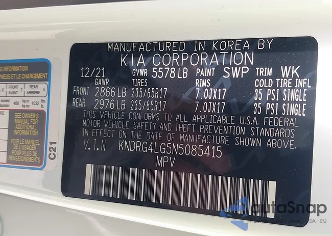 KNDRG4LG5N5085415: 42215617