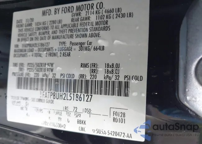 1FATP8UH2L5186127: 42215629