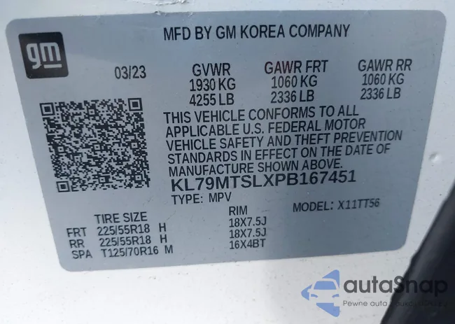 KL79MTSLXPB167451: 42215715