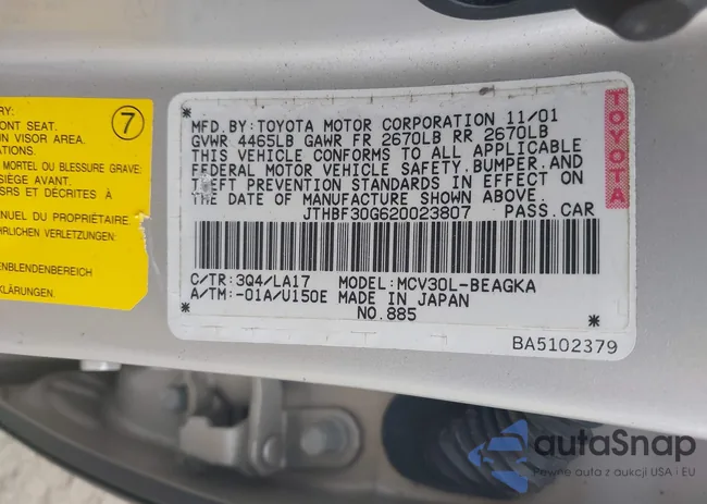 JTHBF30G620023807: 42215806