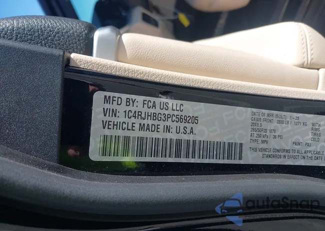 1C4RJHBG3PC569205: 42215823