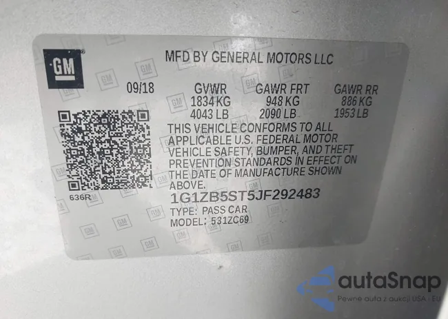 1G1ZB5ST5JF292483: 42215839