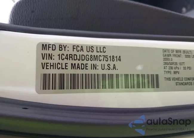 1C4RDJDG8MC751814: 42215306