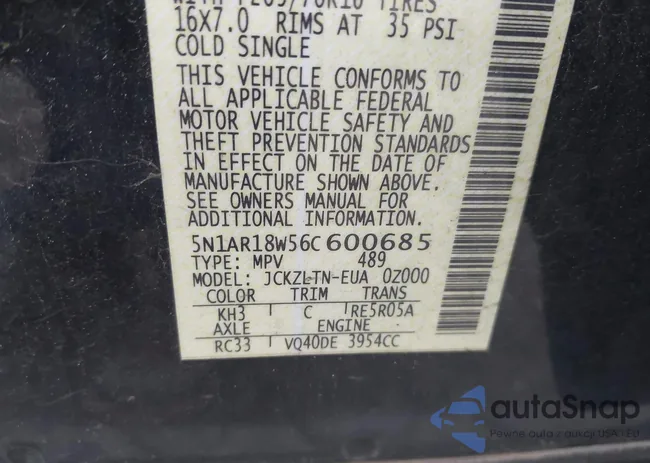 5N1AR18W56C600685: 42215317