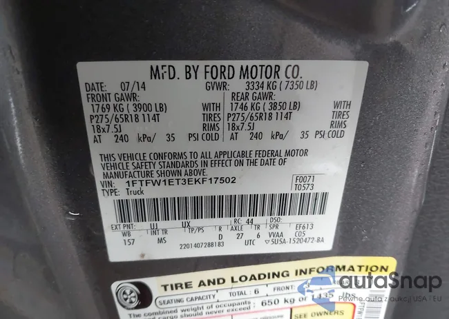 1FTFW1ET3EKF17502: 42216493