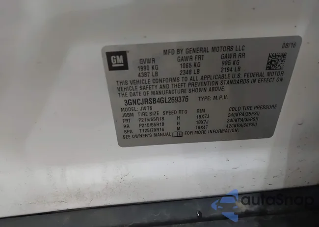 3GNCJRSB4GL269376: 42216664