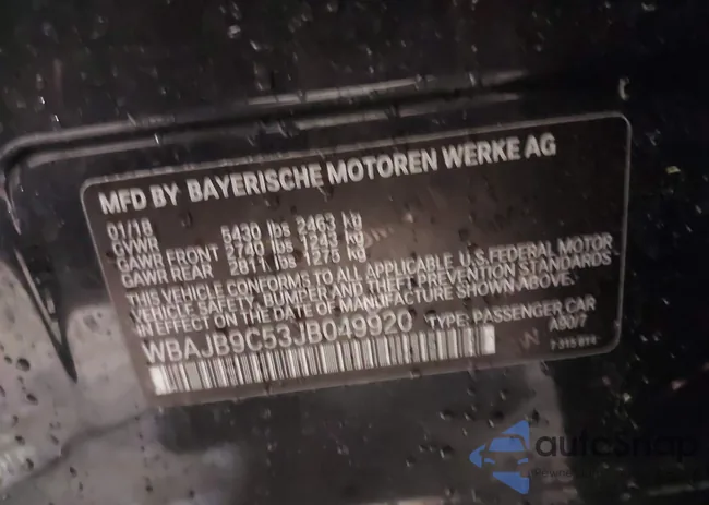 WBAJB9C53JB049920: 42216748