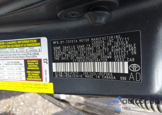 2T1BU4EE5BC564129: 42216238