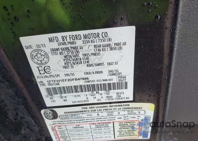 1FTFW1EF2DFB47886: 42216281