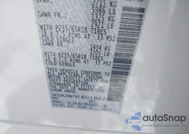 5N1DR2MN7KC601962: 42216323