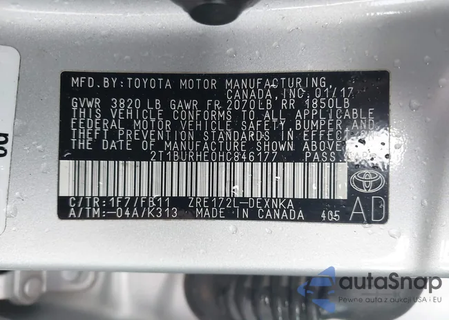 2T1BURHE0HC846177: 42216364