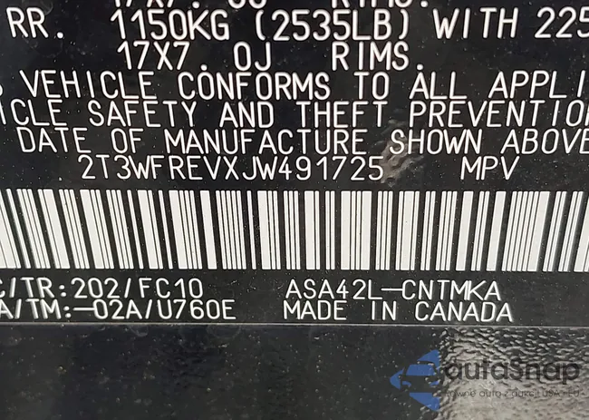 2T3WFREVXJW491725: 42216365