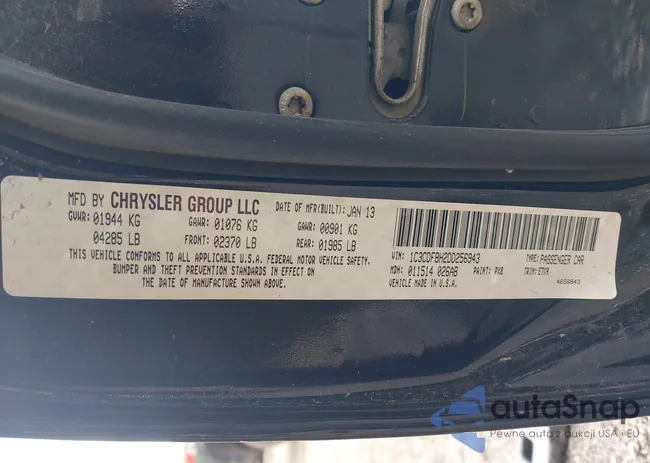 1C3CDFBH2DD256943: 42217442