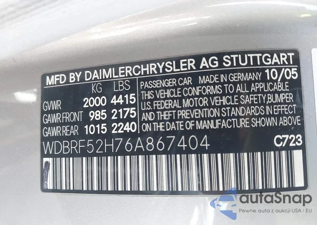 WDBRF52H76A867404: 42217695