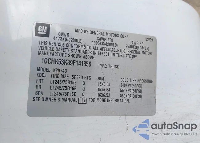 1GCHK53K39F141856: 42217779