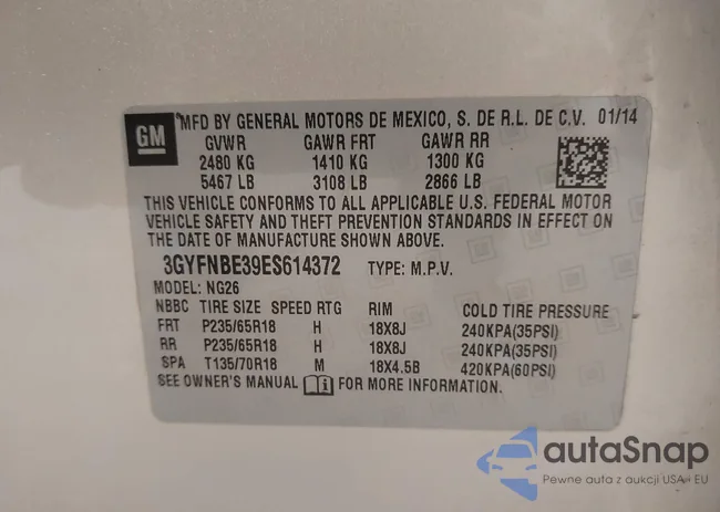 3GYFNBE39ES614372: 42217859